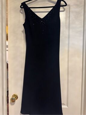 Vanessa Stevens Black Beaded Cocktail Dress – Size 14